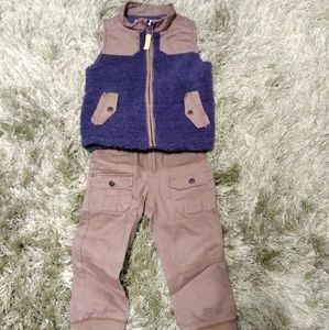 Matching vest and jogger set.
